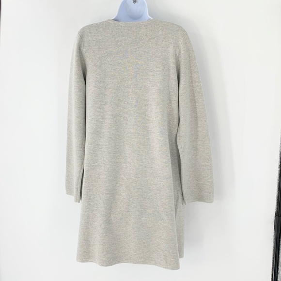 J Crew Women Sweater Long Cardigan Open Front Collarless Grey Sz S - Picture 4 of 8